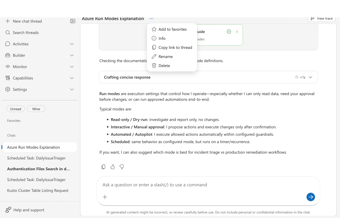 Thread context menu showing Add to favorites as the first option