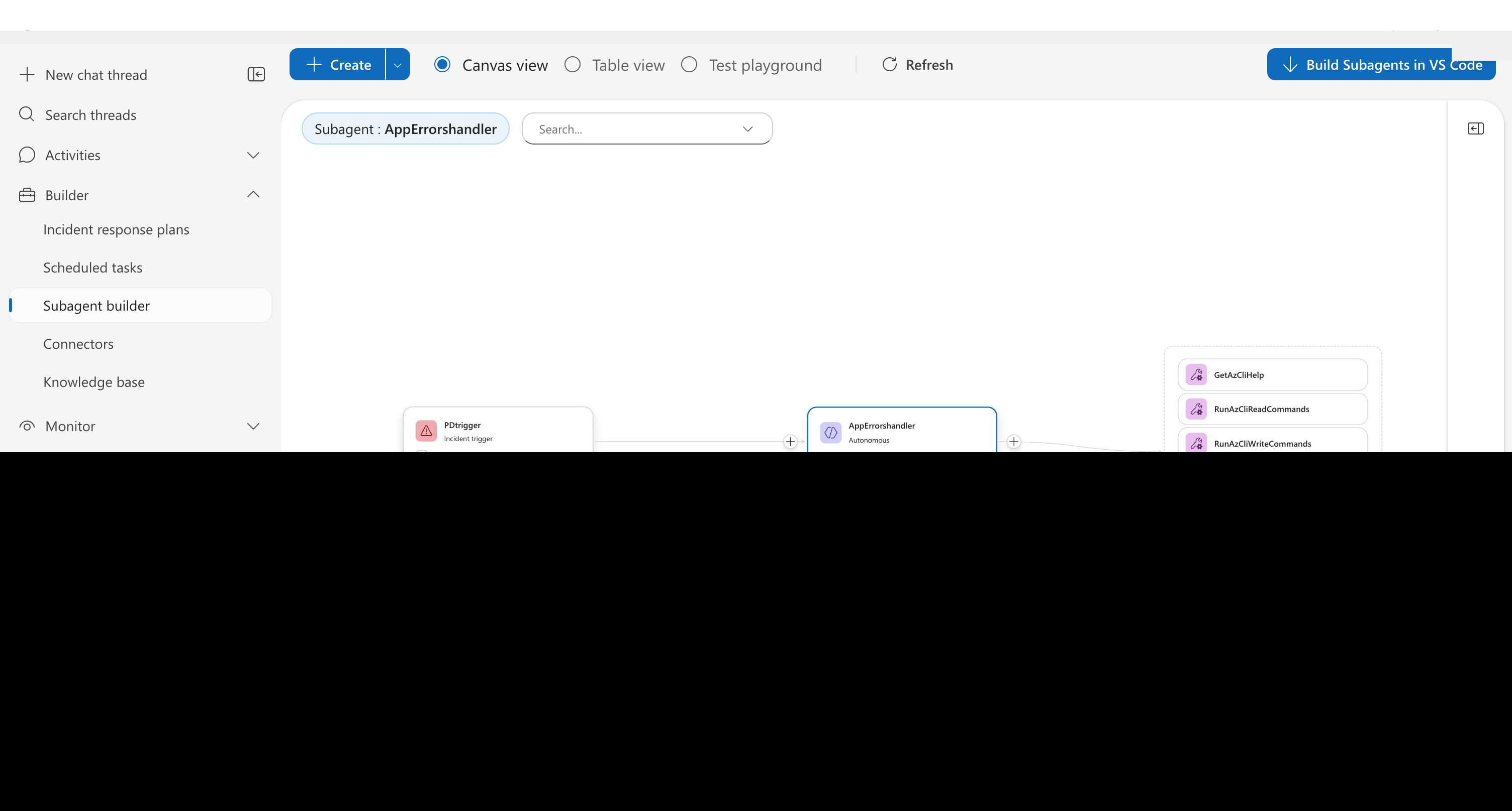 Agent Canvas showing canvas view with custom agent cards